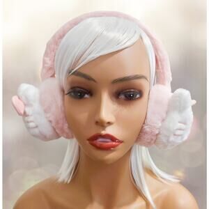 Earmuffs Pink and White Hello Kitty with Pink Bow